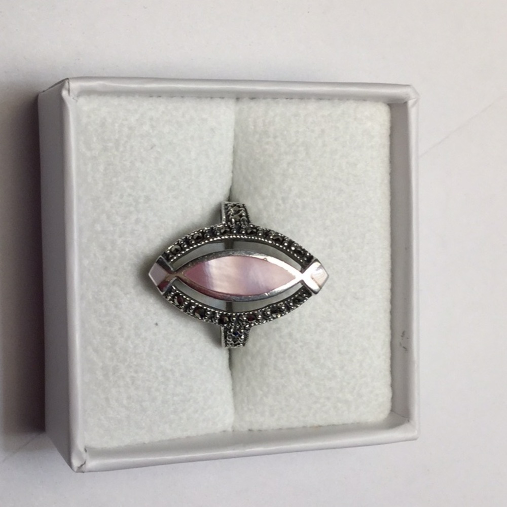 Sterling silver 925 with pink opal